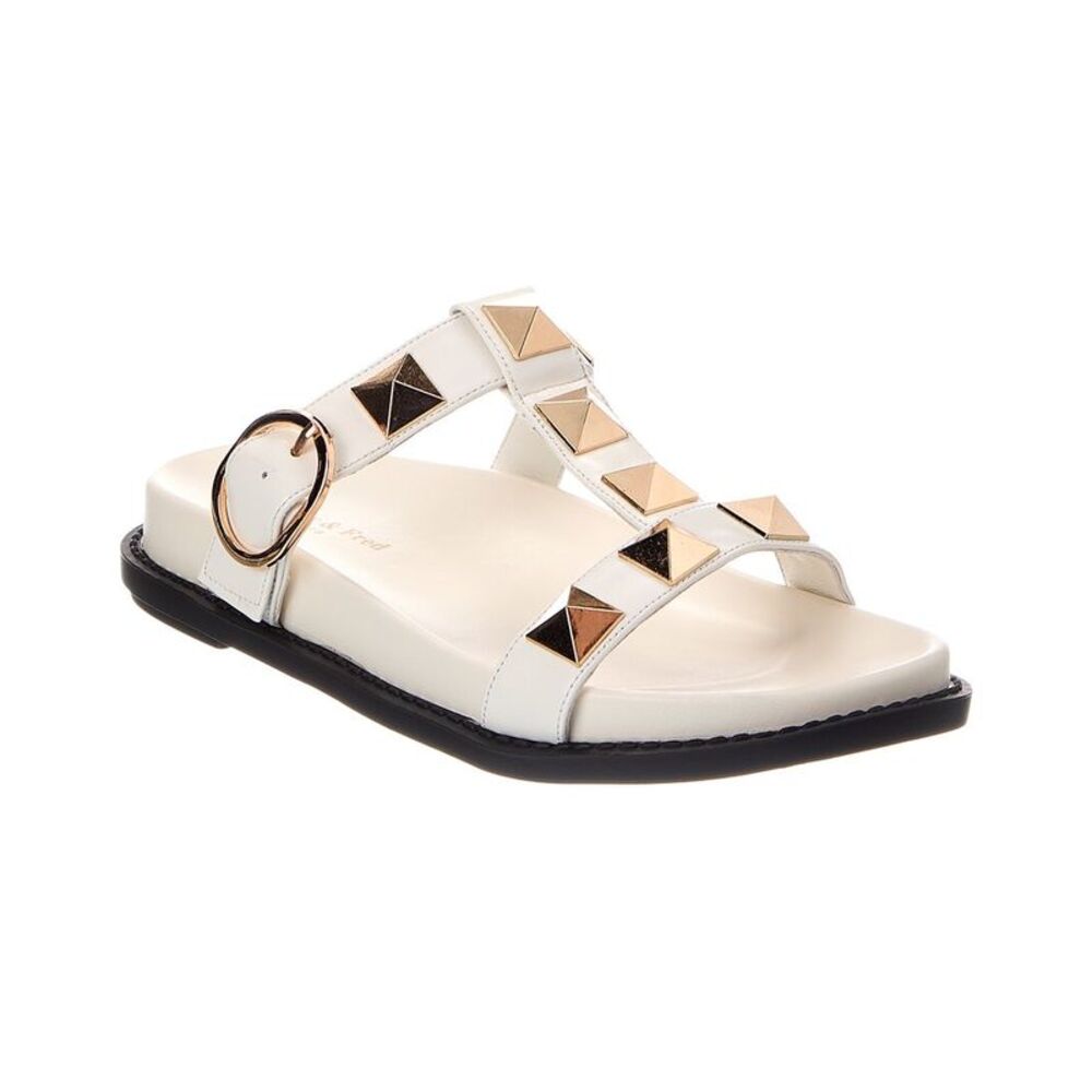 Tiffany & Fred Paris Leather Sandal, White